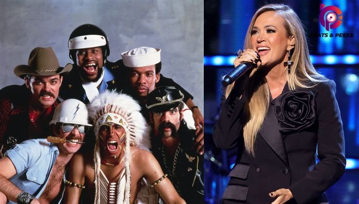 The village people and Carrie underwood at trump inauguration