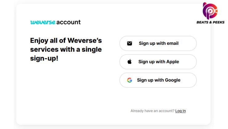 Sign up for Weverse